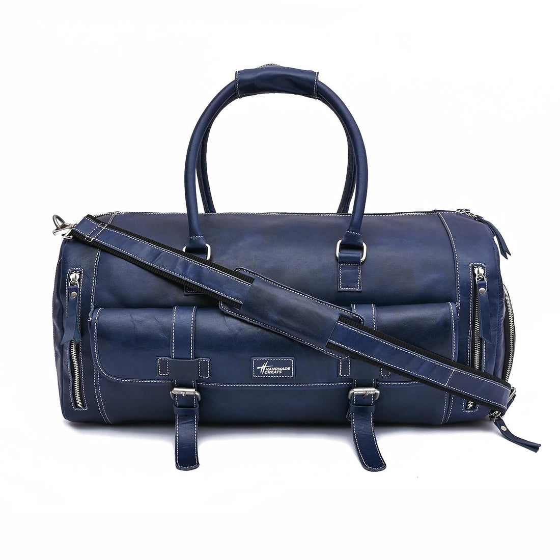 Electrick- Leather Blue Duffle Bag