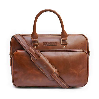 WISEMAN - GENUINE LEATHER LAPTOP BRIEFCASE