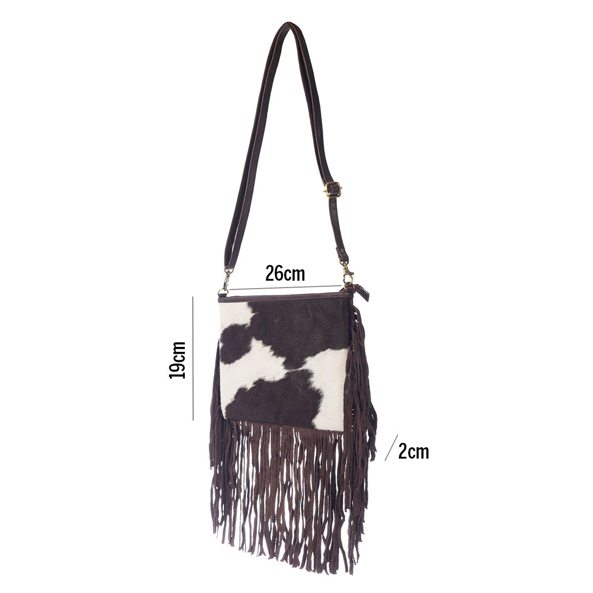 CohiFrinz- Leather Sling Bag with fringes