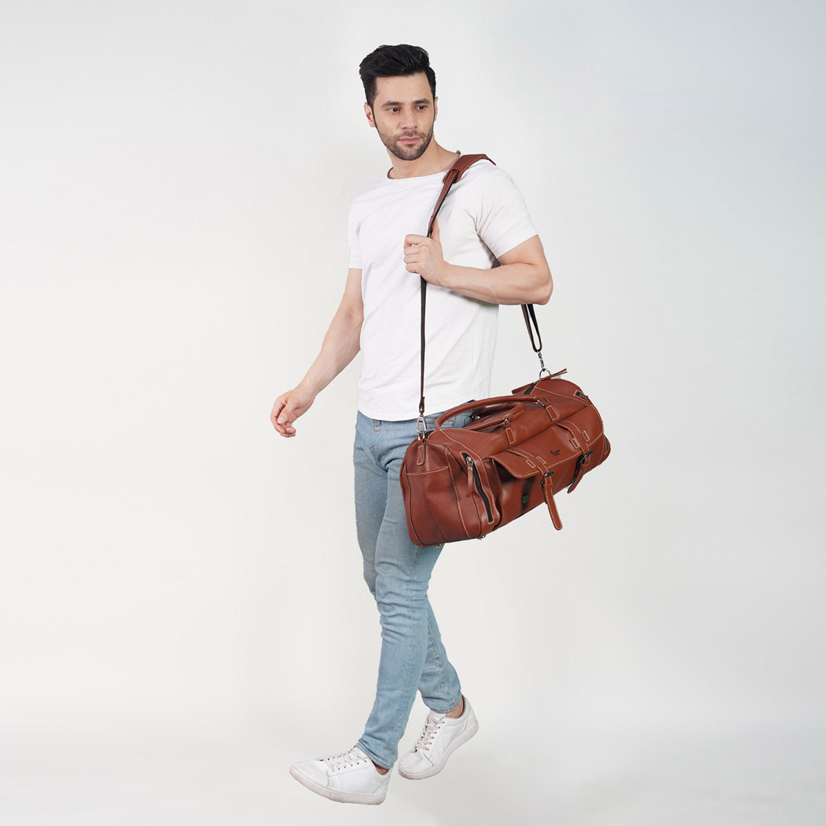 BroBrown- Leather Duffle Bag