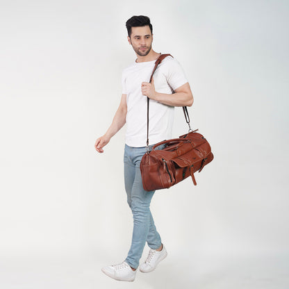 BROBROWN - GENUINE LEATHER DUFFLE BAG