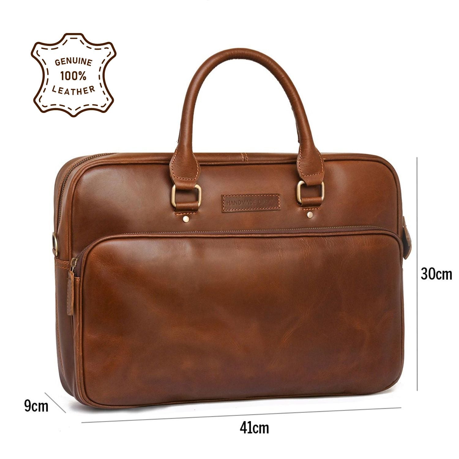 WISEMAN - GENUINE LEATHER LAPTOP BRIEFCASE