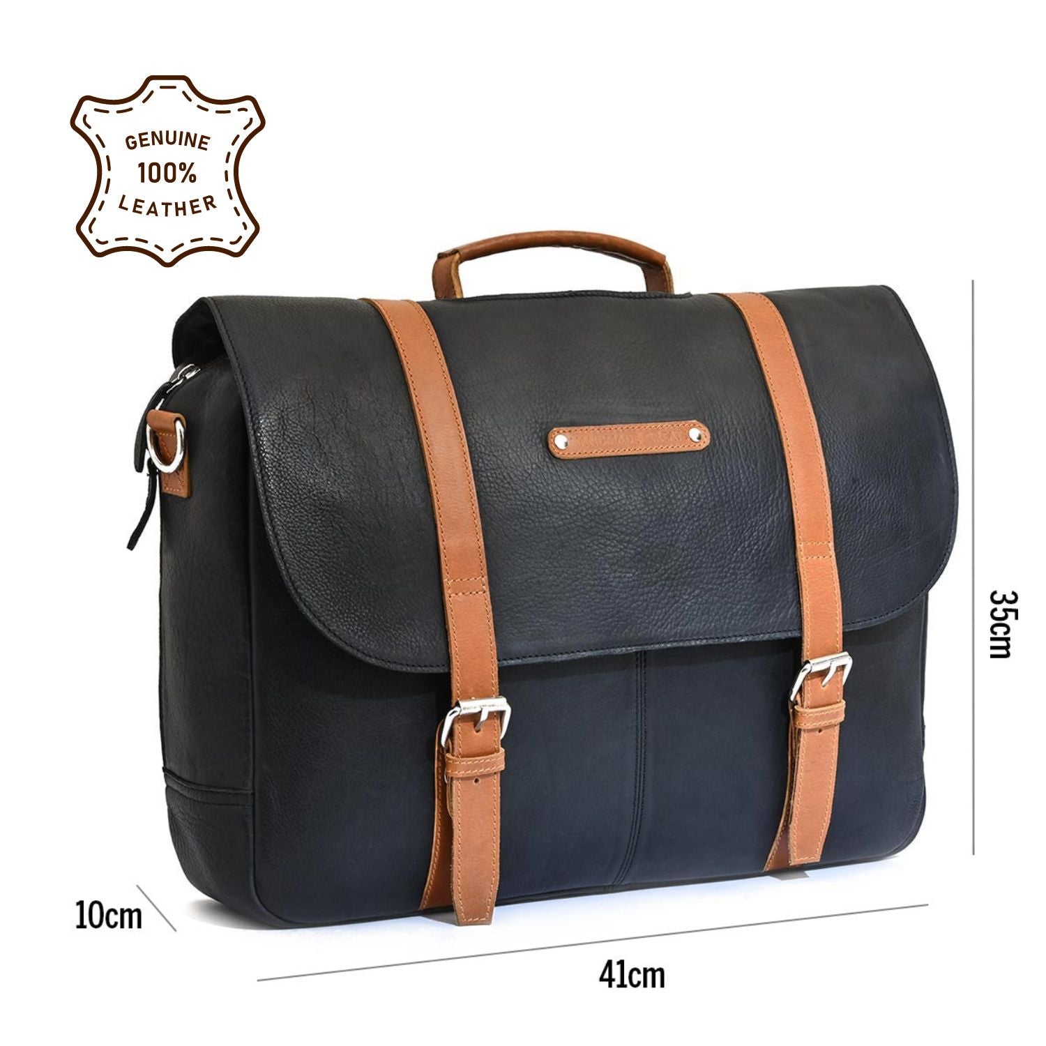 VETERAN - GENUINE LEATHER LAPTOP BRIEFCASE