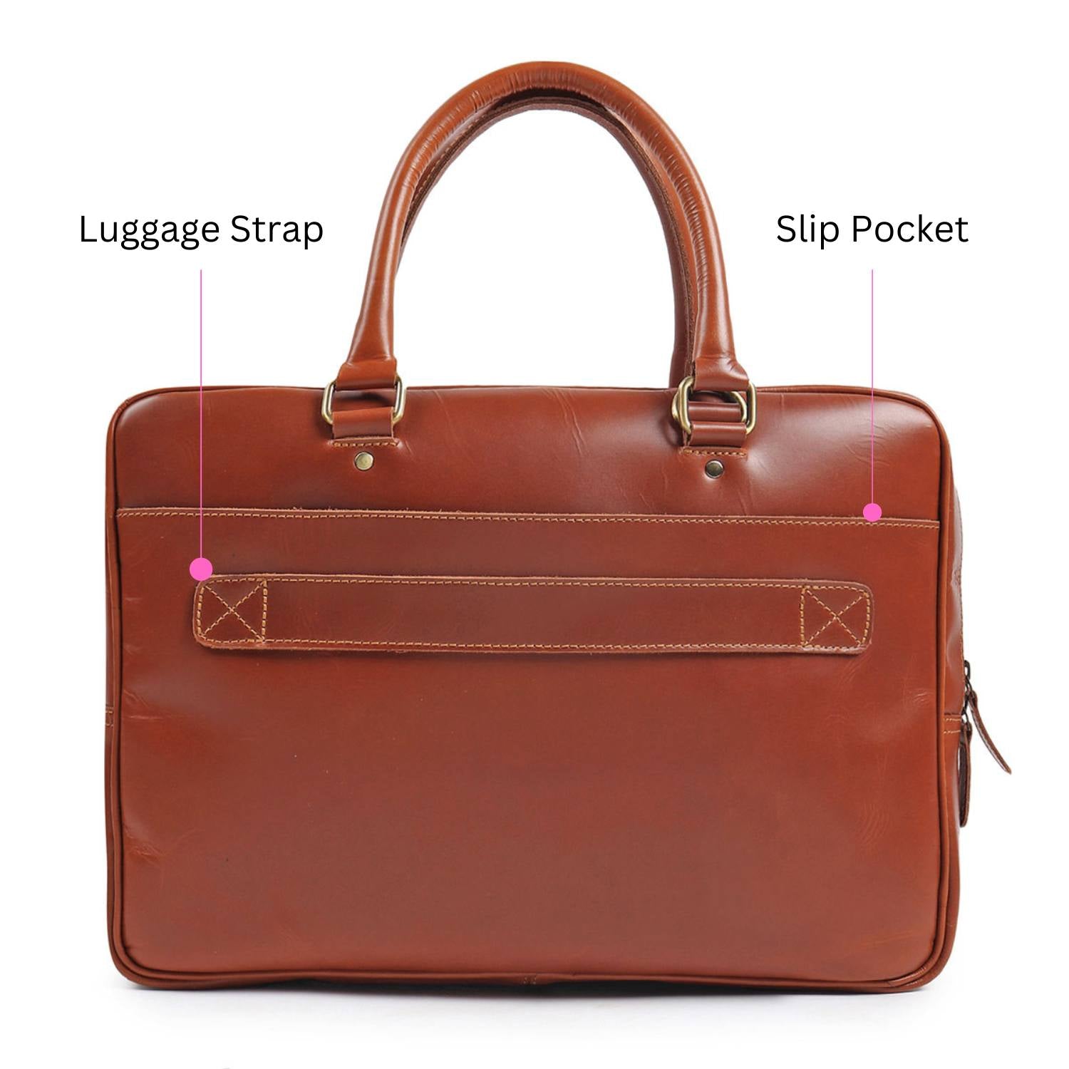 CAPTAIN - GENUINE LEATHER LAPTOP BRIEFCASE