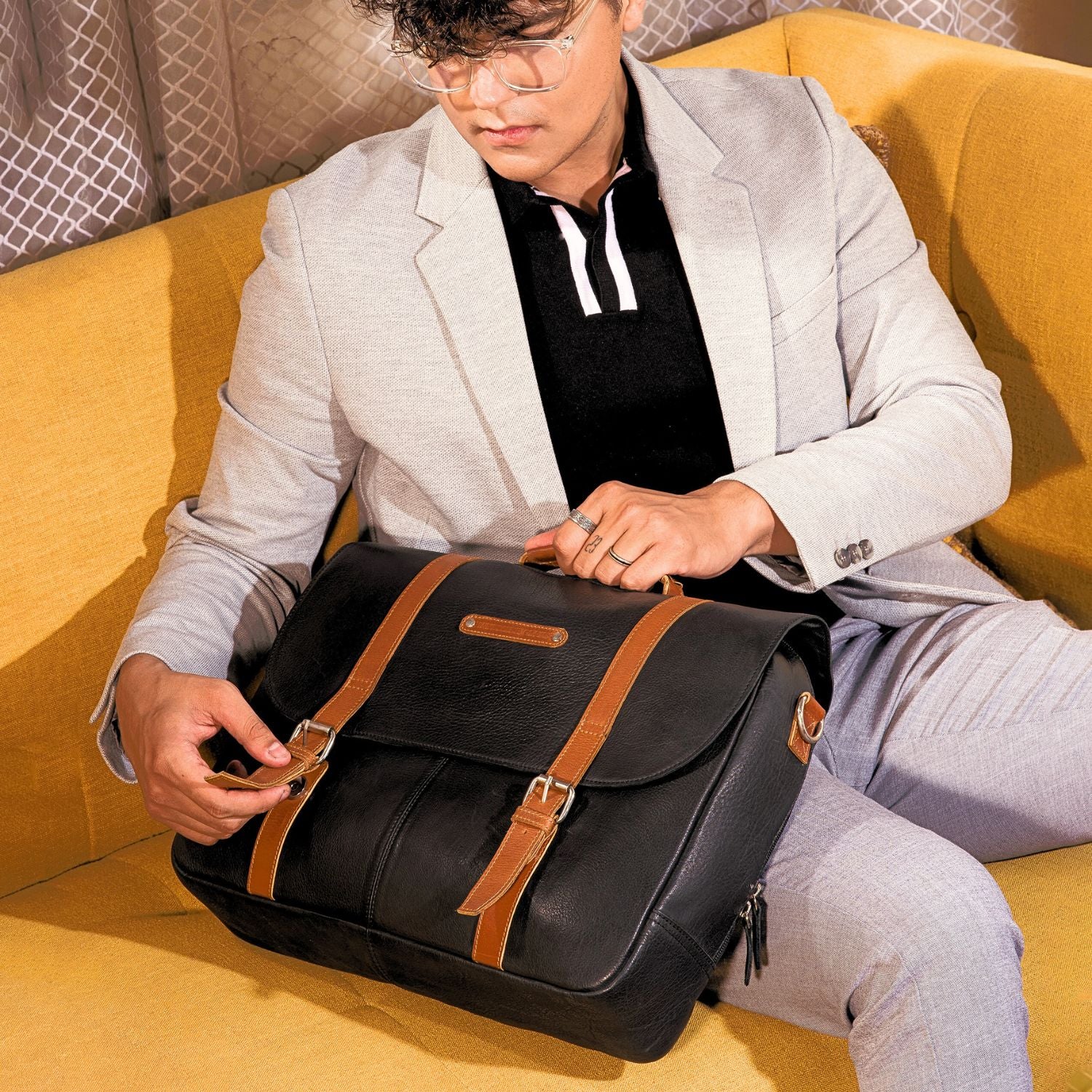 VETERAN - GENUINE LEATHER LAPTOP BRIEFCASE