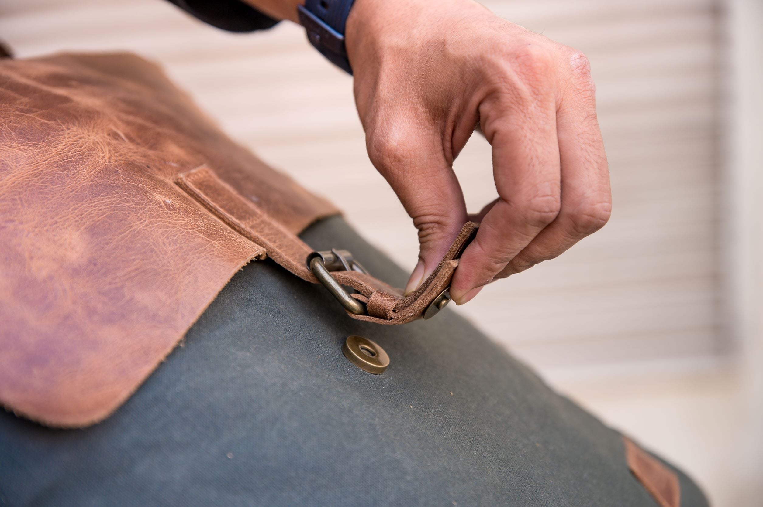 MessengerBag- Waxed Canvas and Leather Messenger Bag